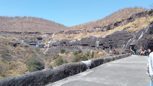 Ajanta caves whole view
